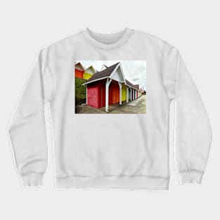 Colourful Beach Huts in the Uk Crewneck Sweatshirt